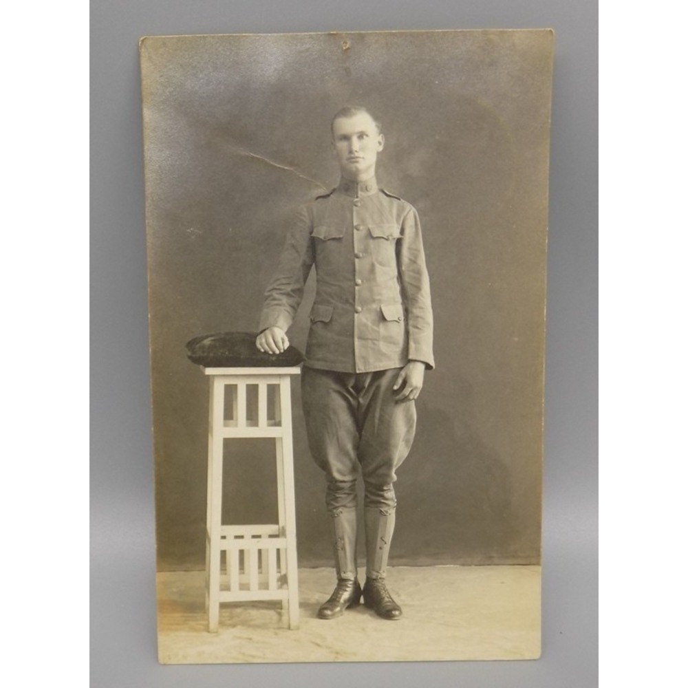 Antique RPPC WW1 Doughboy Real Photo Post Card Albert Anderson Jodhpurs Breeches